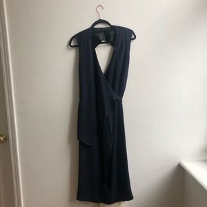 *MAISON MARTIN MARGIELA* Navy Open Back Wrap Dress